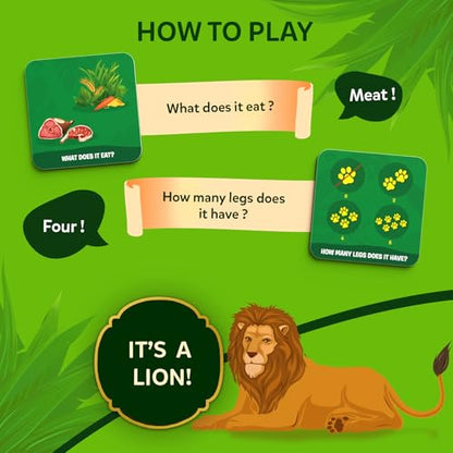 Skillmatics Guess in 10 Junior – Animal Kingdom, Card Game for Preschoolers | Animal Trivia, Fun Guessing Game, 35 Game Cards, 10 Guider Tiles, Travel-Friendly, Gift for Kids Ages 3, 4, 5, 6, - style: 3. Junior Animal Kingdom