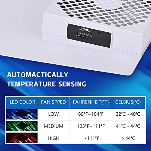 G-STORY Cooling Fan Only for PS5, Auto 3 Speed Adjust, Temp Display, RGB