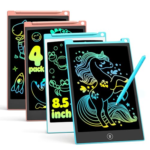 TECJOE LCD Writing Tablet, 8.5 Inch Colorful Drawing Board, Kids Travel Games Activity Learning Toys, Birthday Gifts for 3-8 Year Old Boys Girls Toddlers Preschooler - color: Blue Blue Pink Pink