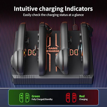 Charging Dock for Nintendo Switch 2 Joy-Con Controllers – Organized Storage Stand for Switch 2 Accessories, Bi-Directional Design, LED Indicators & Overcharge Protection
