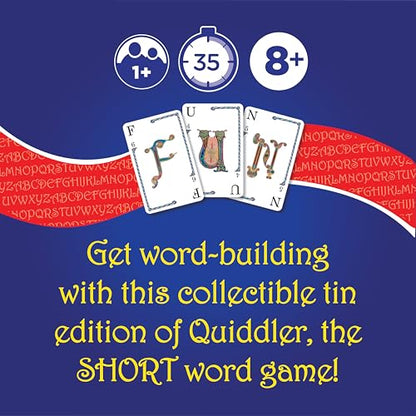 Quiddler Card Games for Kids - Collectors Tin, Playing Cards Word Games, 8+ | Collectors Tin, Award Winning, Family Game Night, Travel Games, Playing Cards Screen-Free - style: Quiddler