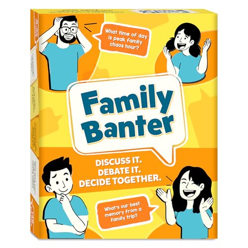 Family Banter Card Game – Fun Conversation Game for Family Game Night | Interactive & Hilarious Card Game with 148 Question Cards, Travel Game for Kids, Teens & Adults, Ages 8, 9, 10 & Up