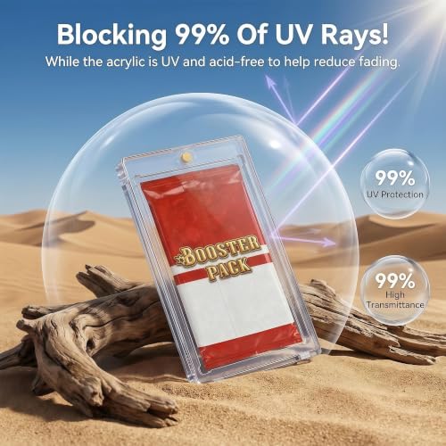 10PCS Magnetic Booster Pack Protector – One-Touch UV & Acid-Free Clear Display Case for Standard TCG & Sports Booster Packs - size: 10PCS