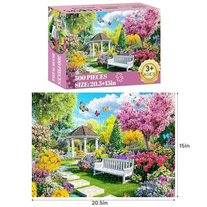 Jigsaw Puzzles 500 Pieces for Adults,Spring Puzzles 500 Pieces Adult Puzzles Games Family Challenging Game Great Gift Idea 20.5x15IN - style: Garden