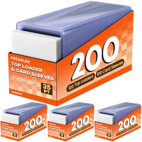 800 Card Sleeves Top Loaders for Cards, 3" x 4" Hard Plastic Toploaders, Baseball Card Protectors, Trading Card Holder for Football Sports Cards (400 Toploaders + 400 Penny Sleeves) - size: 400 Hard Sleeves + 400 Soft Sleeves New