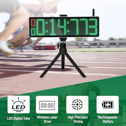 Wireless Laser Timer for Sprints 40 60 Yard Dash Laser Sprint System Track Laser Timer for Stopwatch Lap/Race Clock/Stopwatch/Speed Training/Running/Football LED