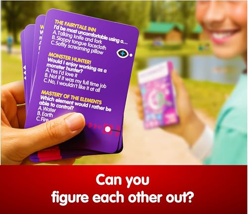 SUSSED Wacky ‘What Would You Do?’ Fantasy Card Game - Fun for Girls, Boys & Tweens - for Kids Ages 8 and Up, 2-8 Players, 15-30 Min Playtime - Purple Deck: Dragons, Space & Magic - color: Amazing Purple (Magic, Ghosts & More Theme)