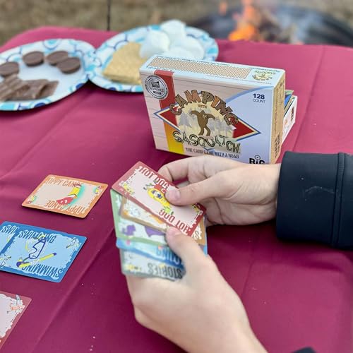Camping with Sasquatch by Big Discoveries - A 128-Count Family Card Game with a Roar! | Fun Rummy Meets Slapjack Card Games for Kids, Teens, Adults, and Families - style: Camping with Sasquatch