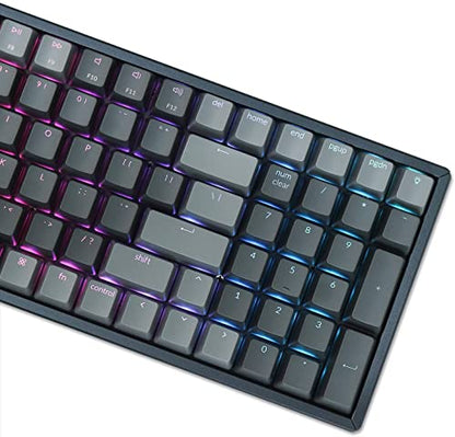 Keychron K4 Bluetooth Wireless Mechanical Keyboard RGB LED Backlit, Hot-swappable Compact 100 Keys USB Wired Computer Gaming Keyboard Aluminum Frame for Mac Windows, Gateron Blue Switch - color: Hot-swappable Blue Switch