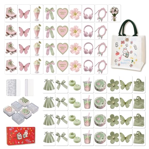 65 Pcs Vita Mahjong Tile Set, Portable Travel Mahjong Game with Handbag, 1.5-Inch Jumbo Premium Acrylic Tiles for Solo or 2 Players, Screen-Free Board Game for Picnic & Party - color: Coquette Macaron Sweetheart