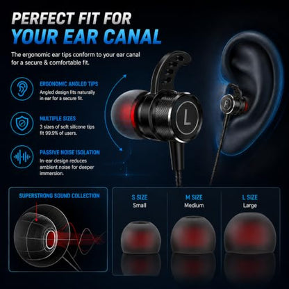 KASOTT SoundMaster Pro V1 - Gaming Earphones with Dual Audio Drivers,Battle Buds,in-Line Mic with Mute and Volume Control, Compatible with Xbox Series,Xbox One,PS5,PS4,Switch,Pc with 3.5mm Aux - color: Black