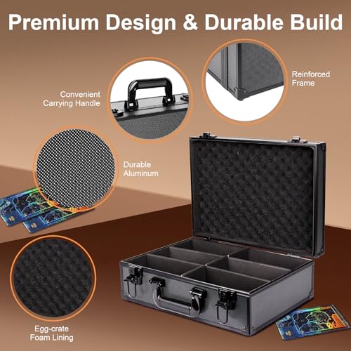 Toploader Storage Box for 3" x 4" 35pt Rigid Cards, 630+ Top Loaders Capacity, Trading Card Storage Hard Case, Sports Card Storage Box with Lock for Magnetic Card Holders,MTG Cards
