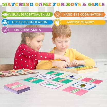 Zubebe 4 Sets Memory Matching Game for Kids Memory Match Fun Matching Game Educational Toys for Family Night, Party Favors, Classroom Prizes (Style 1) - style: Style 1