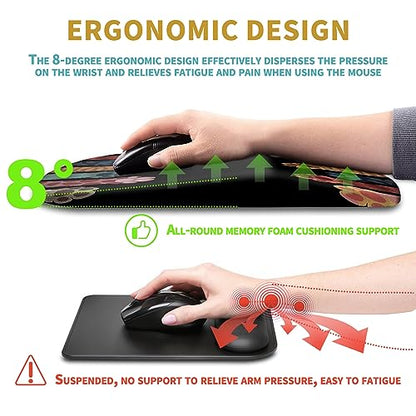 Hokafenle Ergonomic Mouse Pad Wrist Support with Massage Design, Wrist Rest Pain Relief Mousepad with Memory Foam&Non-Slip PU Base, Mouse Pads for Wireless Mouse & Desk (12x8 inch,Paw) - color: HK023-Paw