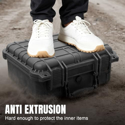 Jack Boss 13.6X11.4X6 Inch Hard Case, Portable Weather Waterproof Protective Camera Case with Customizable Foam, Foam Case Fit Use of Drones, Camera, Equipments, Black,upgraded - color: BLACK-UPDATE, size: 13.6x11.4x6 in