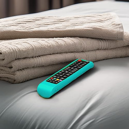 2Pack Case for Samsung TV Remote, Cover for Samsung Remote Control for Smart TV Universal Replacement Silicone Sleeve Skin with Lanyard Glow in The Dark Green and Blue - color: Green+Blue