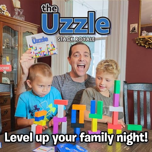 The Uzzle Stack Royale Board Game, Fast & Fun Family Board Game for Children & Adults, Color Block Puzzles Games for Ages 4+ - style: Stack Royale