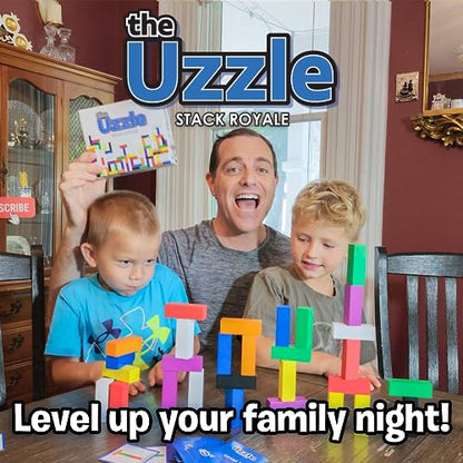 The Uzzle Stack Royale Board Game, Fast & Fun Family Board Game for Children & Adults, Color Block Puzzles Games for Ages 4+ - style: Stack Royale