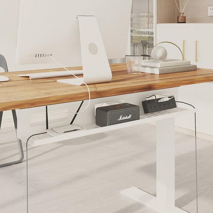 FLEXISPOT Under Desk Cable Management for Office and Home - Standing Desk Metal Raceway Wires Tray (White) - color: White, size: 31.5x3.94in