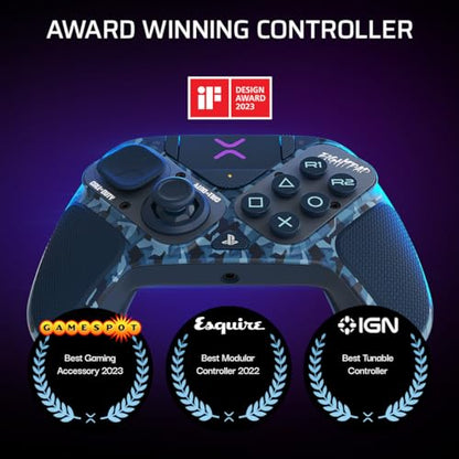 PDP Victrix Pro BFG Wireless Controller for PS4/PS5/PC, Sony 3D Audio, Modular Back Buttons/Clutch Triggers/Joystick, Call of Duty Midnight Mask - color: COD Camo Blue