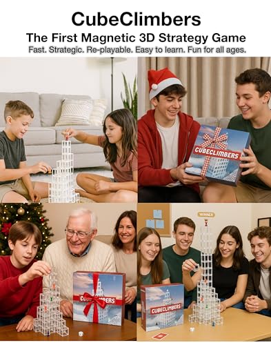 DesignNest CubeClimbers - Magnetic 3D Strategy Board Game Modular Cube Stacking Family& Party Game Adults & Kids Build, Stack, Push & Climb to Win