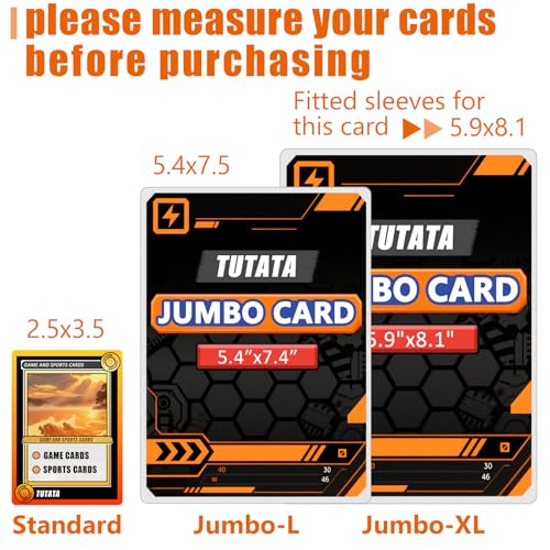 Jumbo-Card-Sleeves 4 Mil 5.9x8.1 Extra-Thick Big Card Protector Sleeves Jumbo Card Protector-50 Pack - size: XL 5.9x8.1"