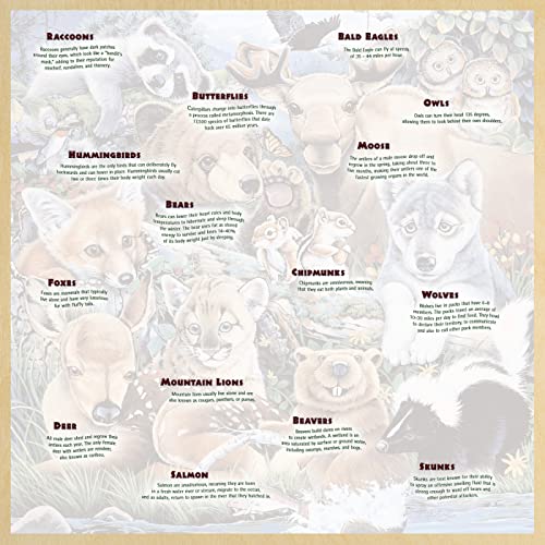 Masterpieces 48 Piece Fun Facts Jigsaw Puzzle for Kids - Forest Friends Wood Puzzle - 12"x12" - style: Forest Friends