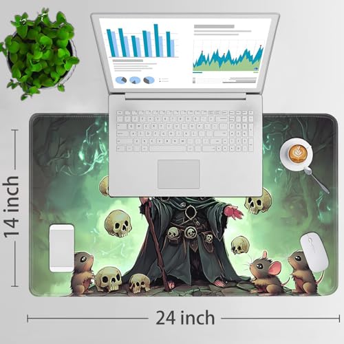 for MTG Game Playmat - 24 x 14 inches with Dices and Storage Bags, Non-Slip Base for TCG and Board Game Card Mats, Trading Card Games Mat, Mouse Wizard Pattern Collectible Card Playmats - color: Jv-playmat-p7-1-g195