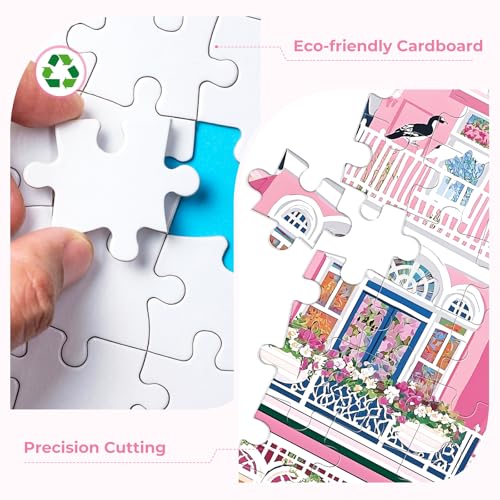 Puzzles for Adults 500 Pieces,Beautiful Manor Puzzle for Adults 500 Pieces,Spring Garden House Jigsaw Puzzles for Seniors, Perfect for Game Nights Giving Puzzles,20.5x15 in - style: Sunshine Villa