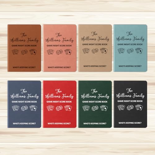 Personalized Game Night Score Book, Board Game Score Book Personalized Leather Journal, Game Night Notebook, Who Is Keeping Score Notebook For Family, Couples, Grandparents, Board Game Lover (Khaki)