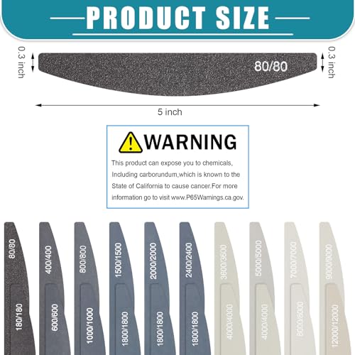 Honoson 20 Pcs Sanding Sticks for Plastic Models 3D Print Polishing Sticks Assorted Metal and Wood Sanding Tools Accessory for Model Craft Amateur Beginner(Low Grits and High Grits,Moon Style) - style: Moon Style