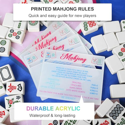 Mahjong Line Finder, 4 Pack Bright Mahjong Rules Helper Reader Tile Mixer Shufflers Beginner-Friendly Accessories (White) - color: White
