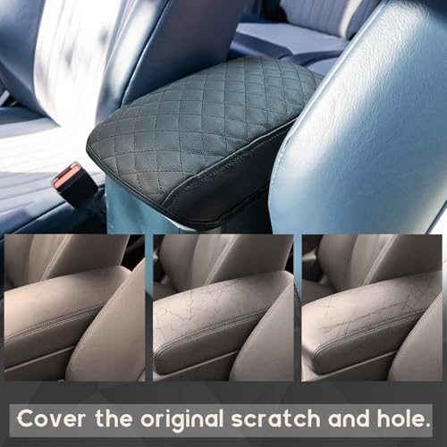 ramuel Center Console Armrest Cover for Ford Maverick 2022-2025 (Rhombus Black) | Rhombus Black,Anti-Scratch ，Non-Slip ，PU Leather ，Easy Install - size: for Maverick 2025 2024 2023 2022 (Rhombus Black)