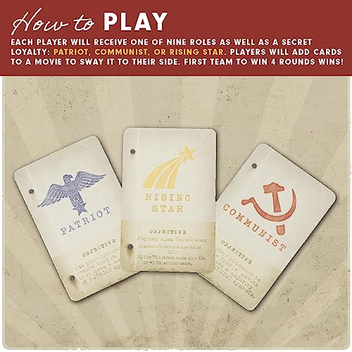 Facade Games Hollywood 1947 Board Game, Strategy & Deceit for 1-9 Players | Ages 14 and Up, Social Deduction Game, For Friends & Family Game Night, Includes Genre Posters