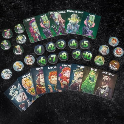 Bezier Games One Night Ultimate Alien, Fun Party Game for Large Groups, Fast-Paced Gameplay, Engaging Social Deduction, Hidden Roles & Bluffing, Great Game for Kids & Families - style: Alien