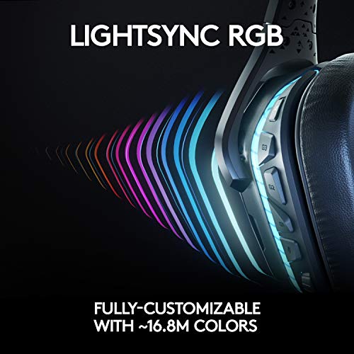 Logitech G935 LIGHTSYNC RGB Wireless Gaming Headset - Black/Blue | DTS:X, LIGHTSYNC RGB lighting