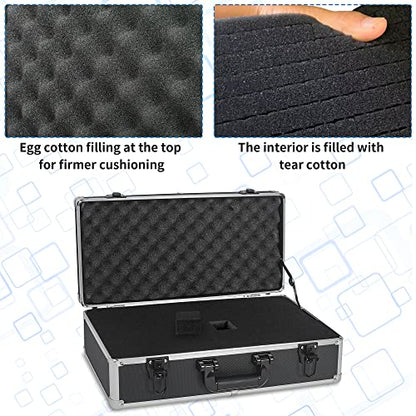 20 Inch Hard Carrying Case Ideal for Wireless Mic System Storage & Camera Gear Transportation, Aluminum Alloy Sturdy Build, Customizable Pre-Diced Foam, Black - size: Inner：19.6''X 9.6''X 5.6''
