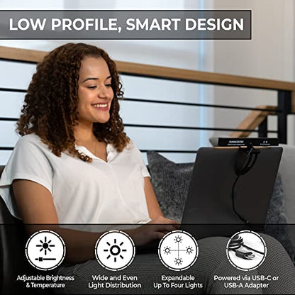HumanCentric Video Conference Lighting - Webcam Light for Streaming, LED Monitor and Laptop Light for Video Conferencing, Zoom Lighting for Computer, Replaces Ring Light for Zoom Meetings, Double Kit