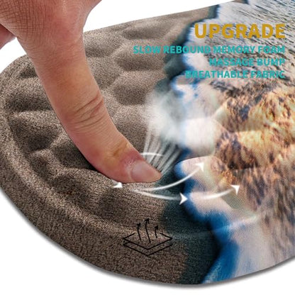Hokafenle Ergonomic Mouse Pad Wrist Support, Wrist Rest Mousepad for Carpal Tunnel Pain Relief with Integrated Memory Foam Slope Massage Bulge (11.8x7.9 inch,Beach Sunset - color: KM10-Beach Sunset