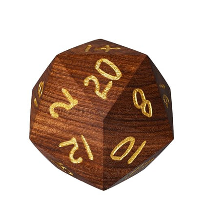 50mm Large D20 Dice Red Sandalwood 20 Sided Dice for Tabletop Games | Premium Gift Box, DM Gift, for Dungeons and Dragons Role Playing Games - color: D20 Red Sandalwood