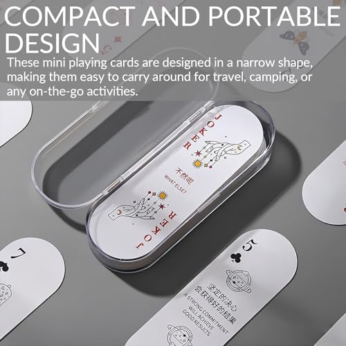 Fun Mini Playing Cards - Narrow Deck of Cards Poker Game, for Travel,Camping and Party with Positive Messages