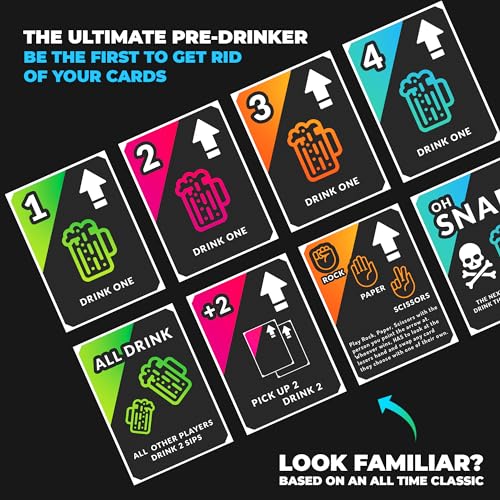 SNAP Drink Repeat The Ultimate Drinking Game for Adults, Fun Drinking Games to get You Drunk & Make You Laugh, One Drink for Bachelorette Games & Adult Card Games, Bachelor Parties, College Students - style: Snap Drink Repeat