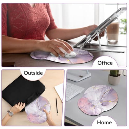 KONVINIT Ergonomic Mouse Pad with Wrist Rest, Purple Mousepad with Non-Slip Rubber Base and Smooth Surface, Small Mouse Pads for Desk, Office Desk Accessories - color: Marble