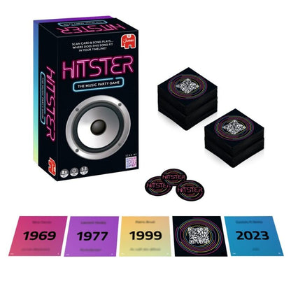 Jumbo Hitster - The Music Fun Party Quiz Card Game, 2-10 Players - 300 Plus Iconic Music Hits - Great for Adult and Family Game Night