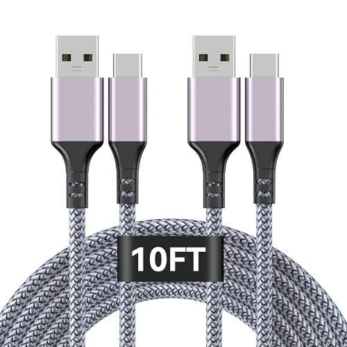 USB C Charging Cable 10ft+10ft, USB A to Typc Cable,for PS5 Controller,for Xbox Series X,for PS5/Xbox Series X/S/Switch Controllers,Replacement USB C Cord Nylon Braided Type-C Cord,Gray - size: 3M+3M