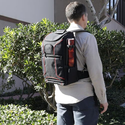 USA Gear MTG Backpack Compatible with Magic the Gathering Deck, Yu-Gi-Oh, MTG Decks & more - TCG Backpack MTG Bag with Shoulder Straps, Customizable Dividers, TCG Playmat Holder, Binder Space (Red) - color: Red