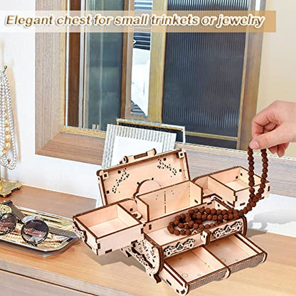 Varbertos 3D Wooden Puzzle Mechanical Treasure Box, Wood Creative Assembly Model Building Kits to Build for Adults and Teens, DIY Wooden Puzzle Hobbies Projects Gift for Women and Kids - size: 170Pcs