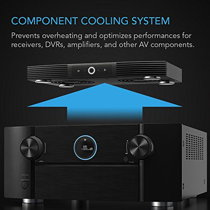 AC Infinity AIRCOM S6, Quiet Cooling Blower Fan System 12" Rear-Exhaust | Designed for Receivers, Amps, DVR, AV Cabinet Components - size: 12" Rear-Exhaust, style: Speed Controller