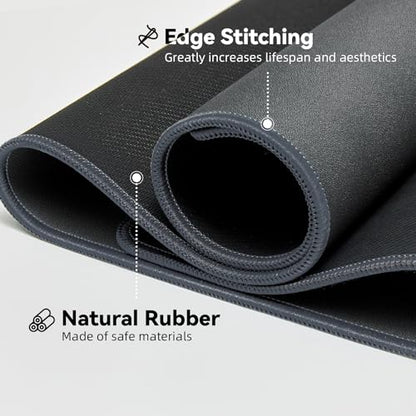 Reniteco Large Office & Gaming Mouse Pad, 27.6" x 11.8" x 0.08" | Anti-Fray Stitched Edges, Premium Textured Surface, Non-Slip Rubber Base, Water and Stain Resistant Protection - color: Deep Gray, size: 27.6''x11.8''x0.08''