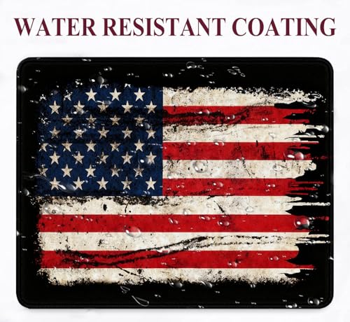 American Flag Gaming Mouse Pad, Stitched Edge Anti Slip Computer Mouse Pad | High Density Smooth Surface, Anti Slip Rubber Bottom Stable And Not Displaced, Exquisite Lock Edge Wear-Resistant And Durable - color: American Flag